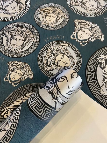 Versace 5 Medusa Head Blue  Duvar Kağıdı