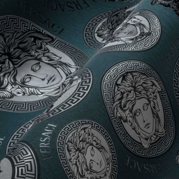 Versace 5 Medusa Head Blue  Duvar Kağıdı