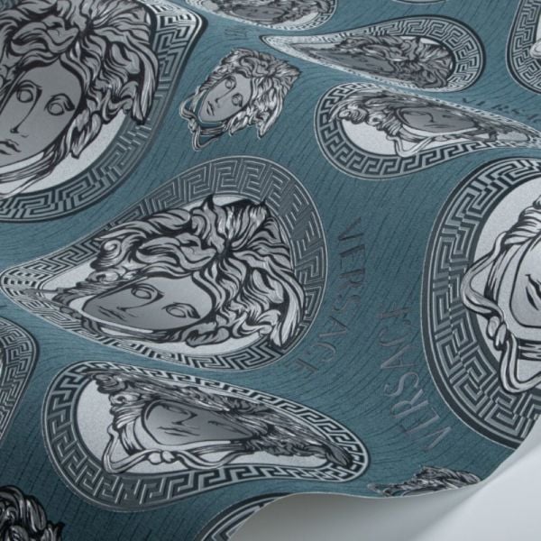 Versace 5 Medusa Head Blue  Duvar Kağıdı