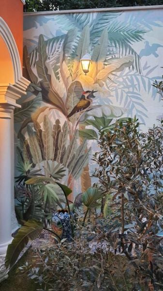 Dış Mekan Özel Tasarım Kuşlar Ağaçlar Duvar Kağıdı