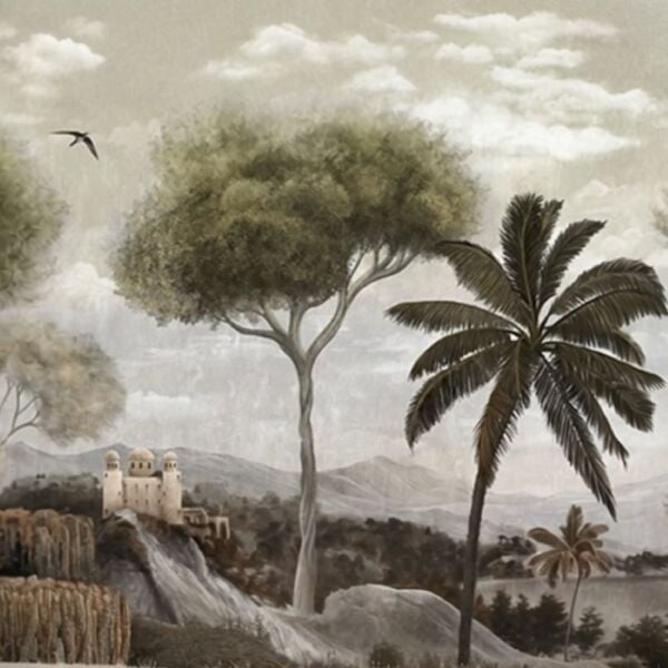 Sonbahar Orman Ağaçlar Kale Duvar Kağıdı