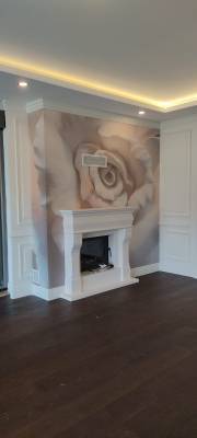 Rölyef Beyaz Gül Duvar Kağıdı