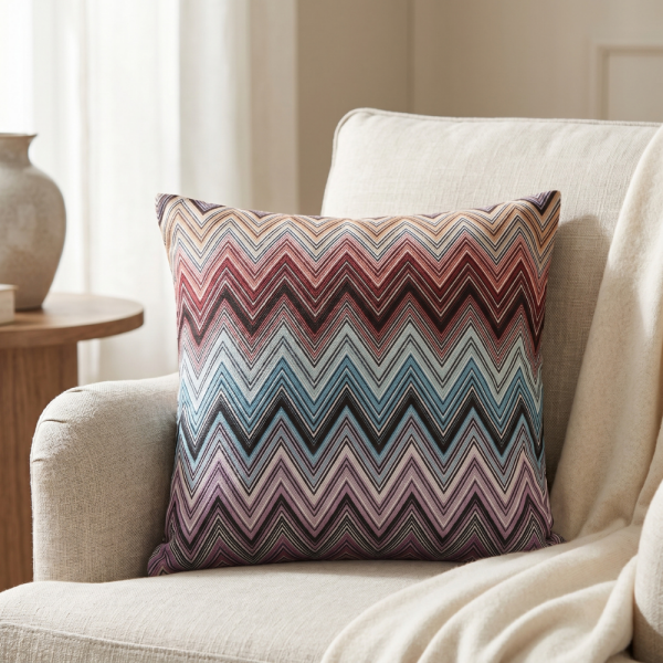 Renk Geçişli Zigzag Enerji Dekoratif Yastık