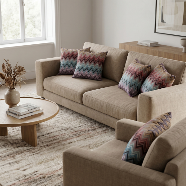 Renk Geçişli Zigzag Enerji Dekoratif Yastık