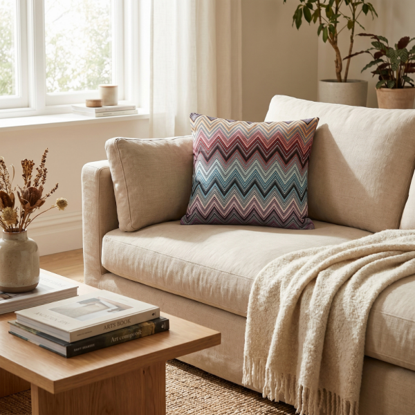 Renk Geçişli Zigzag Enerji Dekoratif Yastık