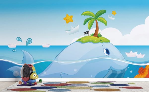 Uva Balina Balığı Başında Adası Var Duvar Kağıdı