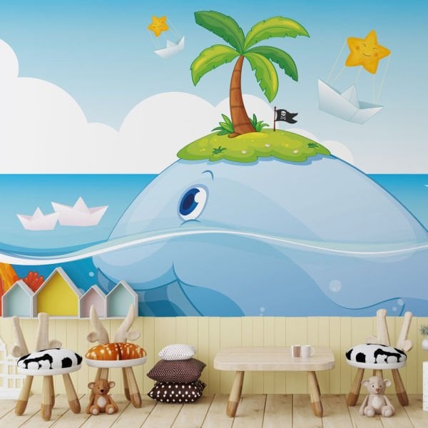 Uva Balina Balığı Başında Adası Var Duvar Kağıdı