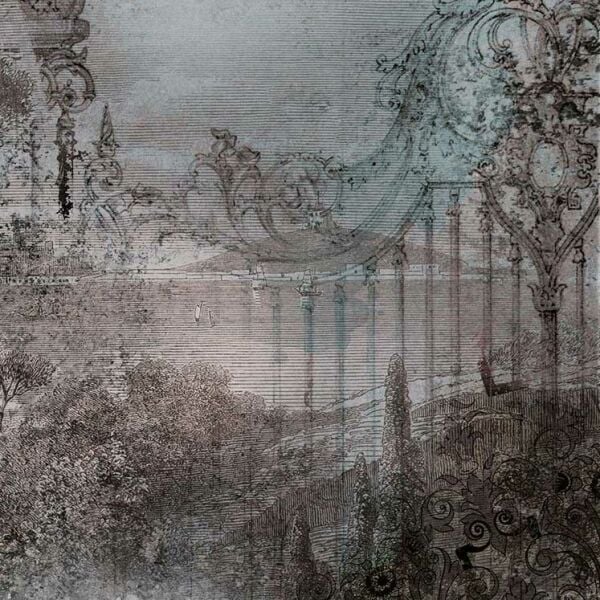 Oryantal Şal Puslu Orman Desenler Duvar Kağıdı