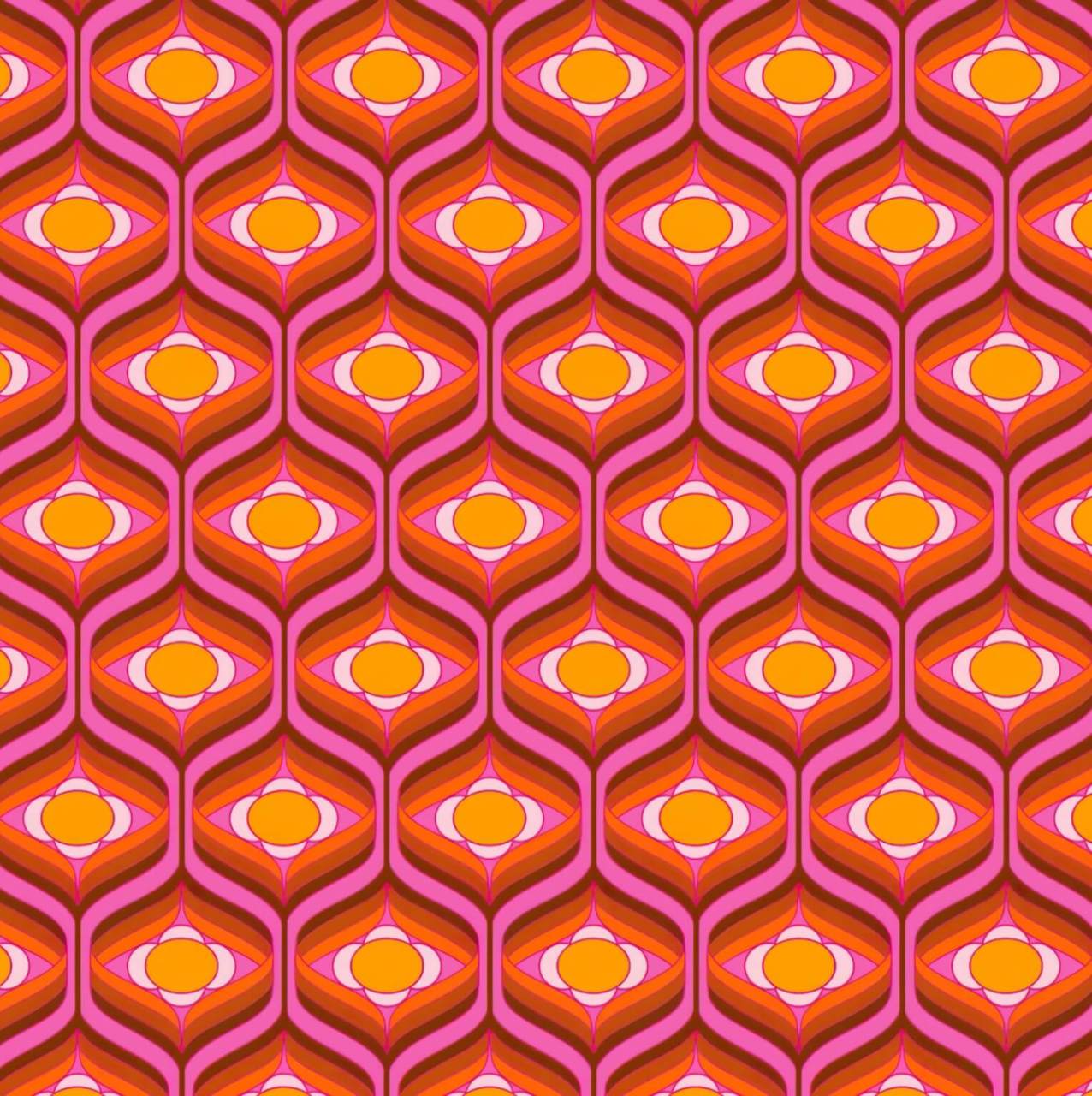 Geometrik Desen İçinde Papatyalar Duvar Kağıdı