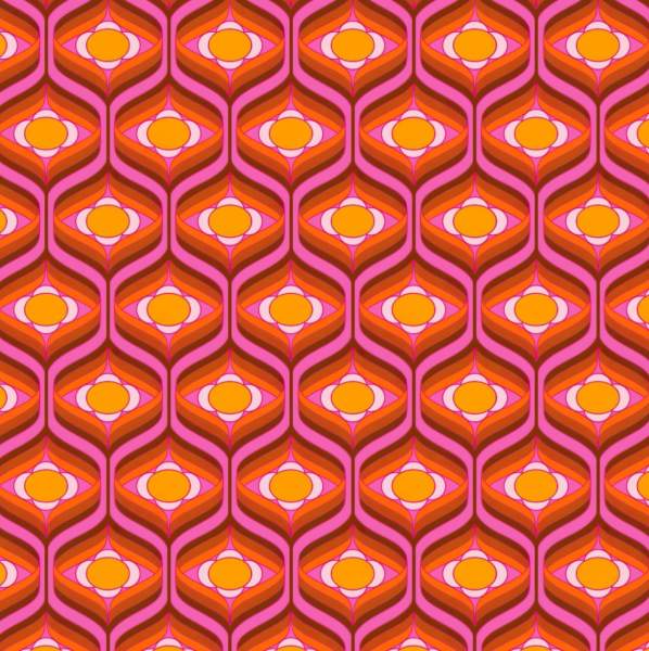 Geometrik Desen İçinde Papatyalar Duvar Kağıdı