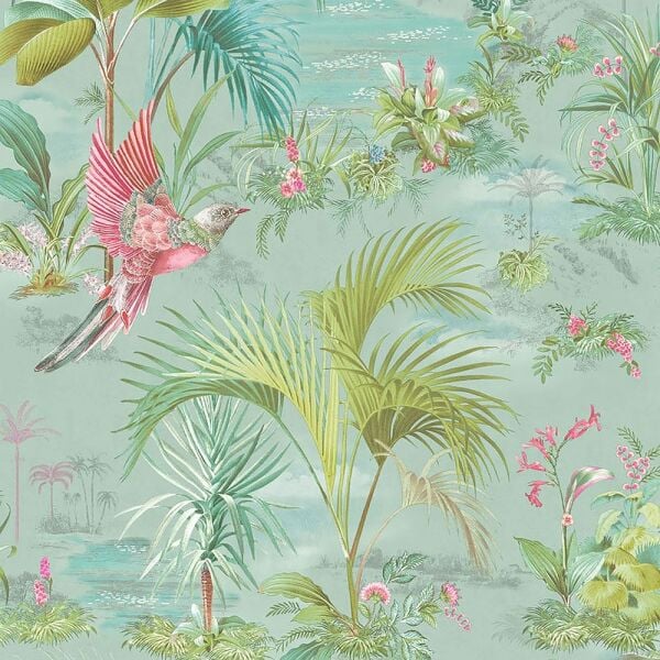 Pip Studio Palm Scene Mavi Duvar Kağıdı