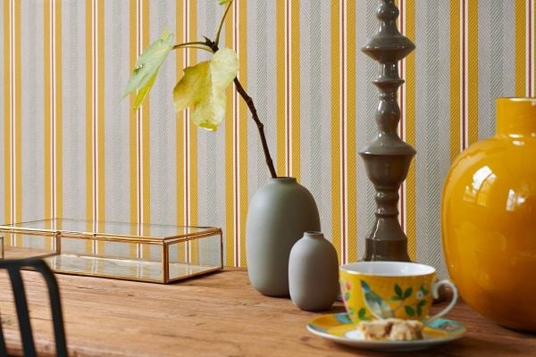 Pip Studio Blurred Lines Ocre / Karamel Duvar Kağıdı