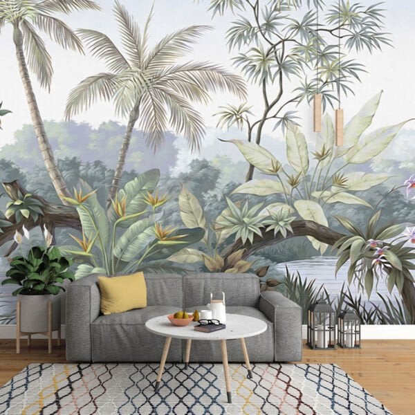 Sonbahar Renkleri Tropik Bitkiler Duvar Kağıdı