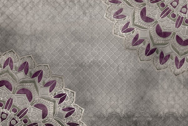 Purple Berlin Mandala Desen Duvar Kağıdı