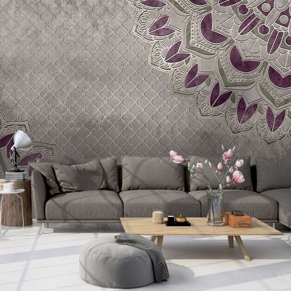 Purple Berlin Mandala Desen Duvar Kağıdı