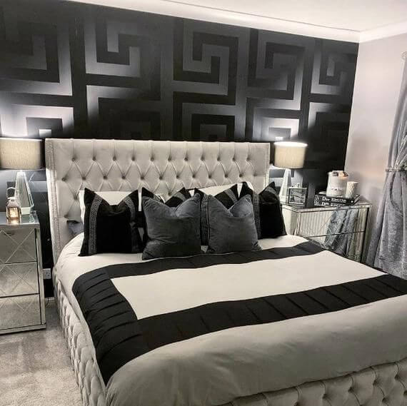 Siyah Füme Labirent Versace Duvar Kağıdı