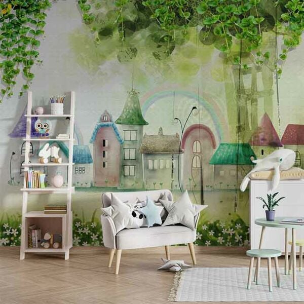 Uva Sarmaşıklar İçinde Minik Köy Duvar Kağıdı