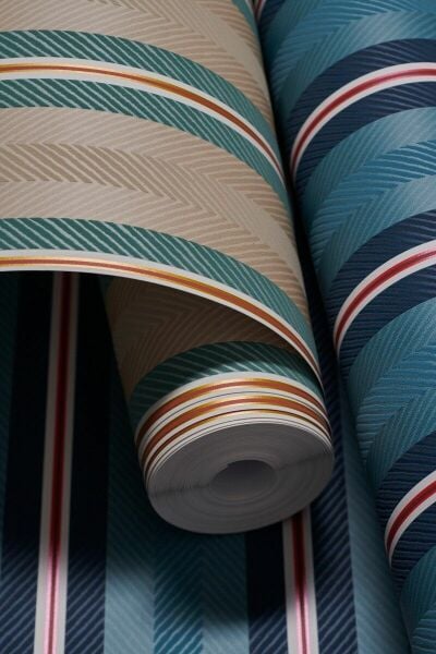 Pip Studio Blurred Lines Mavi Duvar Kağıdı