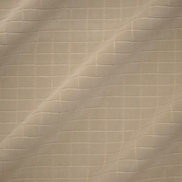 Karo Kadife Döşemelik Kumaş Ivory