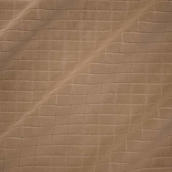 Karo Kadife Döşemelik Kumaş Ivory