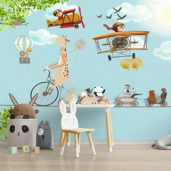 Uva Mavi Gökyüzünde Hayvanlar Alemi Duvar Kağıdı