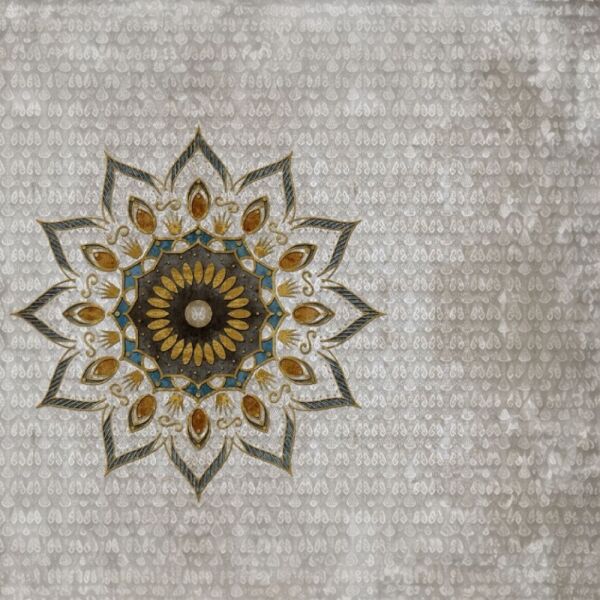 Grey Ankara Desen Mandala Duvar Kağıdı