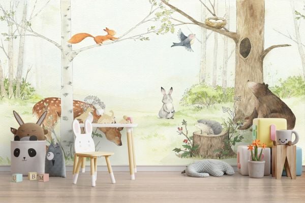 Uva Ormanda Ayı Ceylan Sincap Duvar Kağıdı