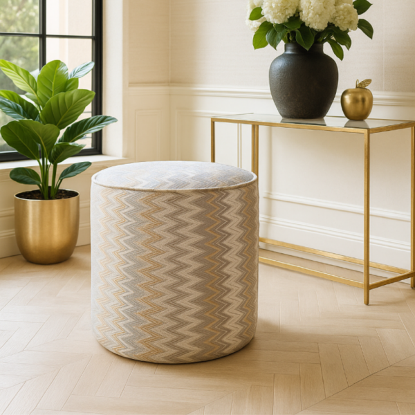 Zigzag Desenli Modern Tasarım Puf