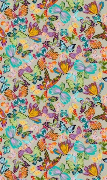 Missoni Home Bej Zemin Kelebekli Pano Duvar Kağıdı