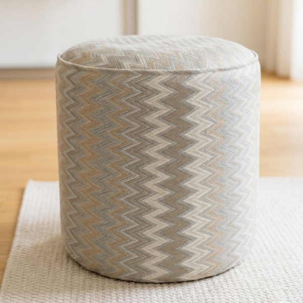 Zigzag Desenli Modern Tasarım Puf