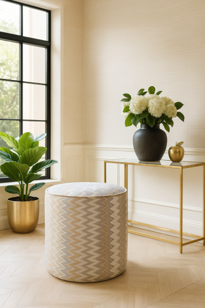 Zigzag Desenli Modern Tasarım Puf