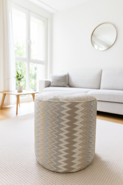 Zigzag Desenli Modern Tasarım Puf