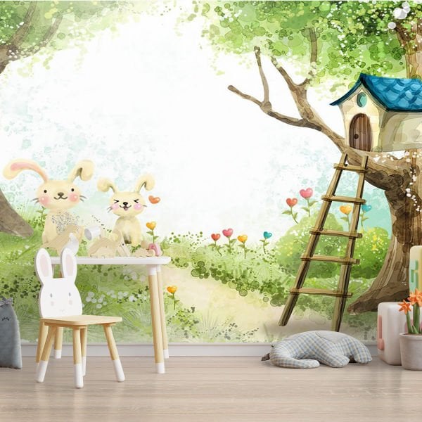 Uva Ormanda Tavşan Ailesi Duvar Kağıdı