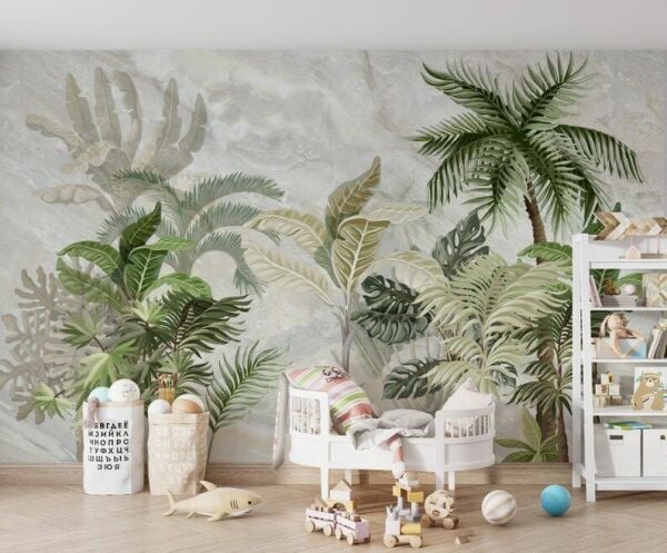 Uva Palmiye Ağaçlarında Papağan Duvar Kağıdı