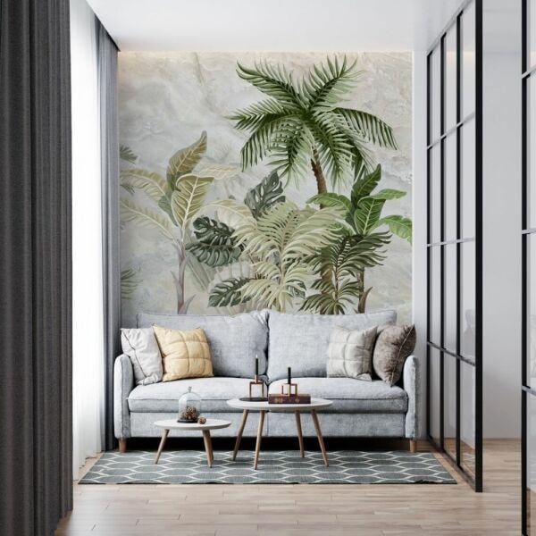 Uva Palmiye Ağaçlarında Papağan Duvar Kağıdı