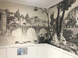 Siyah Beyaz Gri Köprü Ve İnsanlar Duvar Kağıdı