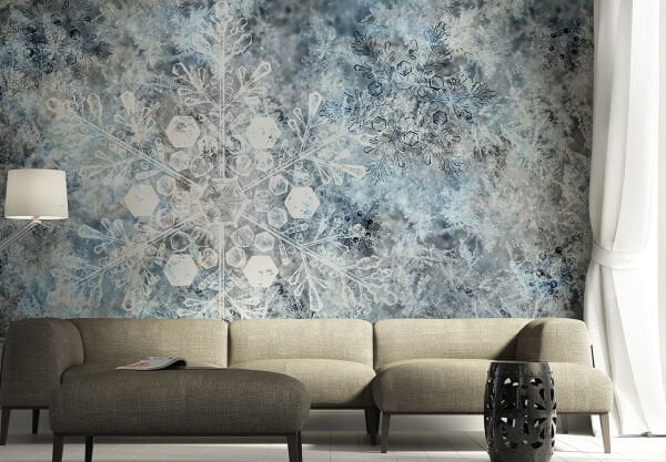 Eskitme Desen Kar Tanesi Duvar Kağıdı