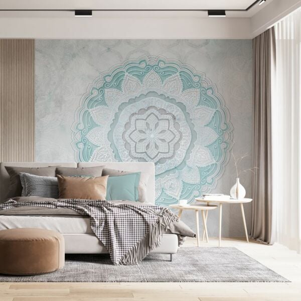 Green Vienna Mandala Desen Duvar Kağıdı