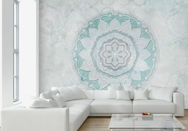 Green Vienna Mandala Desen Duvar Kağıdı