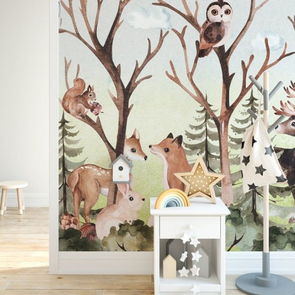 Uva Ağaçta Baykuşlar Ve Hayvanlar Duvar Kağıdı