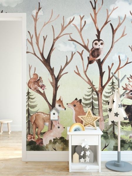 Uva Ağaçta Baykuşlar Ve Hayvanlar Duvar Kağıdı