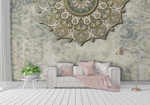 Yarım Ay Mandala Desen Duvar Kağıdı