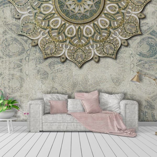 Yarım Ay Mandala Desen Duvar Kağıdı