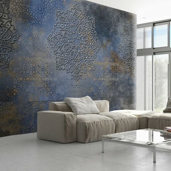 Blue Prague Mandala Duvar Kağıdı