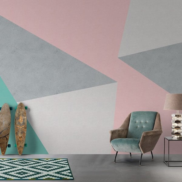 Renkli Üçgen Desenli Çocuk Duvar Kağıdı