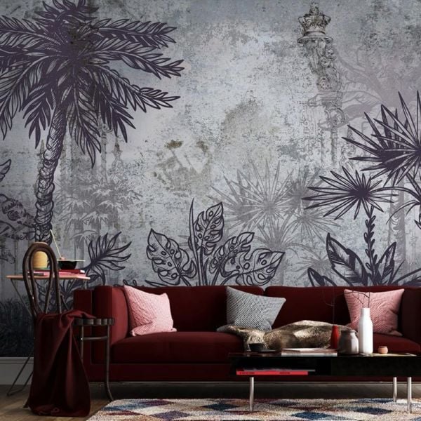 Uva Eskitme Antrasit Orman Duvar Kağıdı