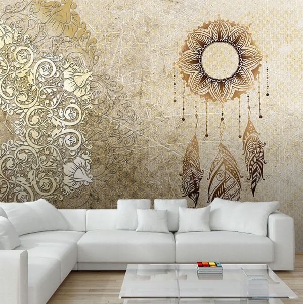 Kızıl Renk Düş Kapanı Mandala Duvar Kağıdı