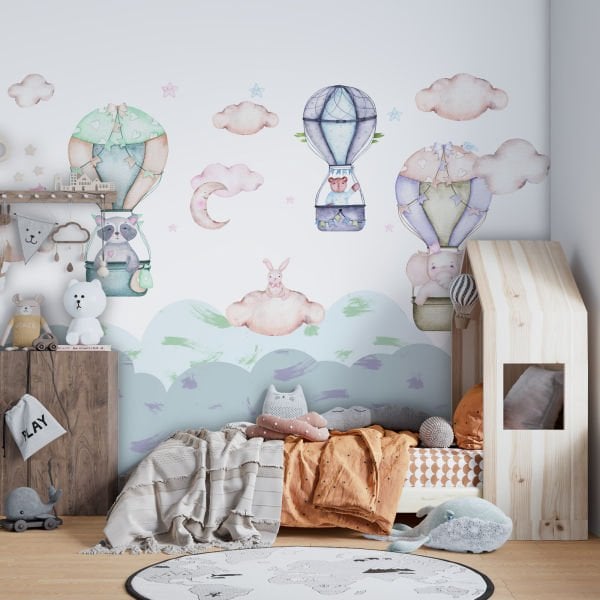 Uva Bulutlarda Sevimli Hayvanlar Duvar Kağıdı