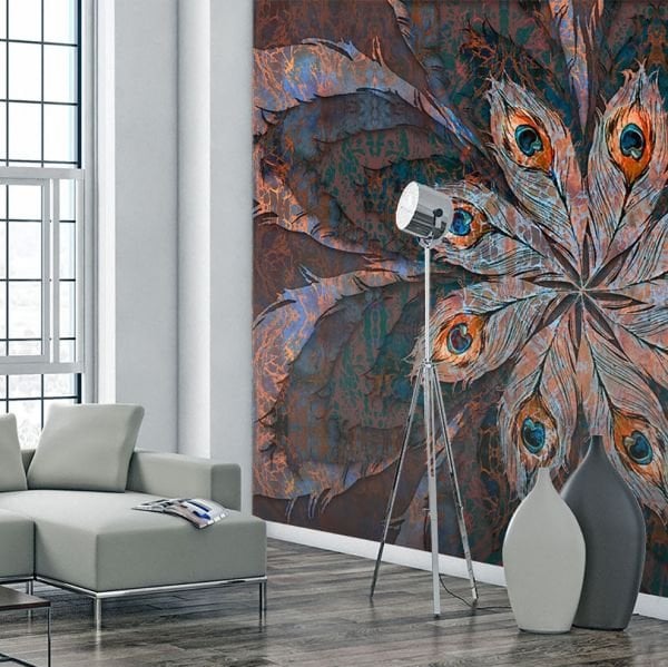 Pink Peackok Star Mandala Duvar Kağıdı