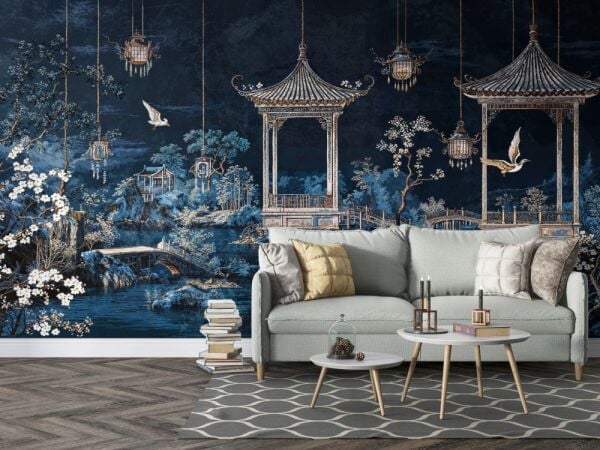 Çin Bahçesi Esintili Duvar Kağıdı